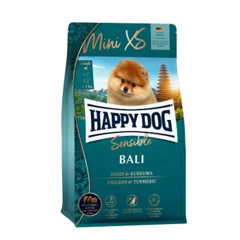 happy-dog-xs-bali-visavertis-maistas-mazu-veisliu-suaugusiems-sunims-su-vistiena-ir-ciberzole-300-g-akvazoo-lt