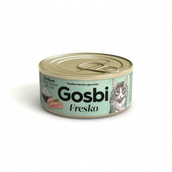 Gosbi Fresko Cat Adult Sterilised Chicken&Rice konservai sterilizuotoms katėms su tunu, vištiena ir ryžiais 70 g