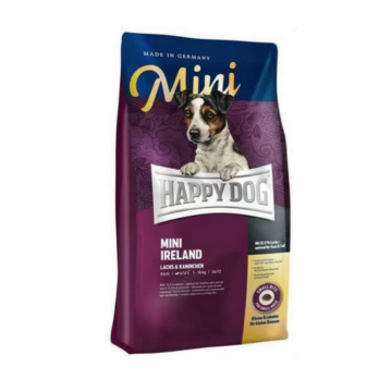 Happy Dog visavertis pašaras mažų veislių suaugusiems šunims su triušiena ir lašiša Mini Ireland 1 kg