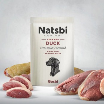 Natsbi Steamed Duck visavertis pašaras šunims su antiena 200 g