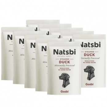 *Natsbi Steamed Duck visavertis pašaras šunims su antiena 10x200 g