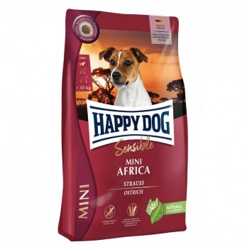 Happy Dog Mini Africa visavertis pašaras mažų veislių suaugusiems šunims su strutiena, 4 kg