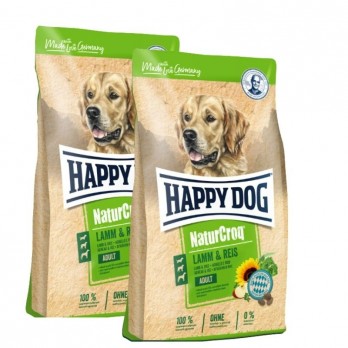 Happy Dog NaturCroq Lamm&Reis visavertis pašaras suaugusiems šunims su ėriena ir ryžiais, 2x4 kg