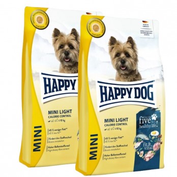 Happy Dog Mini Light visavertis pašaras mažų veislių suaugusiems nutukusiems šunims, 2x4 kg