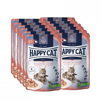 Happy Cat guliašas katėms su lašiša AtlantikLachs, 10x85 g