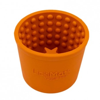 Laižymo puodelis LickiMat Dog Yoggie Pot, oranžinis